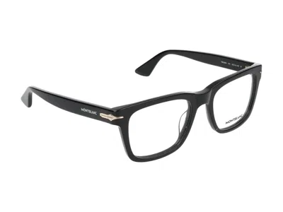 Montblanc Eyeglasses In Black Black Transparent