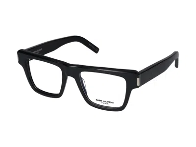 Saint Laurent Eyeglasses In Black Black Transparent