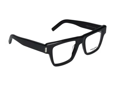Saint Laurent Eyeglasses In Black Black Transparent