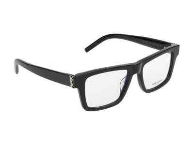 Saint Laurent Eyeglasses In Black Black Transparent