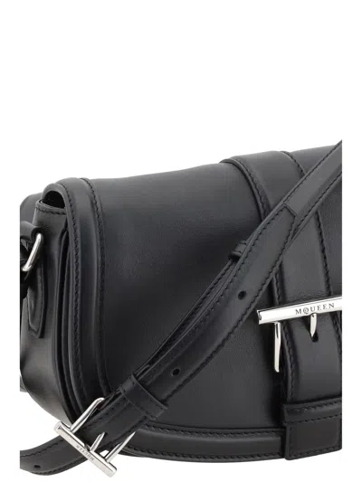 Alexander Mcqueen T-bar Satchel Purse In Black