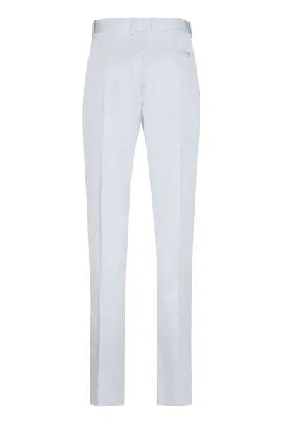 Bottega Veneta Pantalone In Twill Azzurro Pastello Donna In Turquoise
