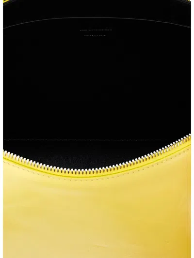 Jil Sander Leather Clutch With Gold-tone Metal Hardware In Yellow
