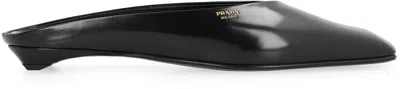 Prada Women Logo Sabots In Black