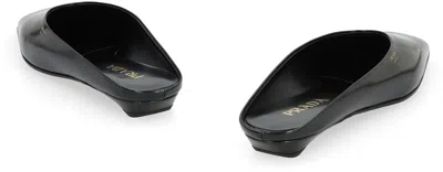 Prada Women Logo Sabots In Black