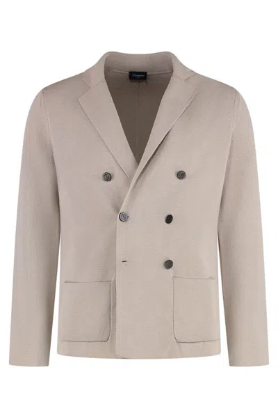 Drumohr Tailored Grey Virgin Wool Pinstripe Suit With Single-breasted Blazer In Beige