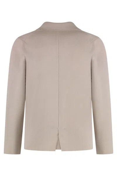 Drumohr Tailored Grey Virgin Wool Pinstripe Suit With Single-breasted Blazer In Beige