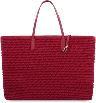 Tommy Hilfiger X Sofia Richie Grainge The Sofia Capsule Leather Tote Bag In Red