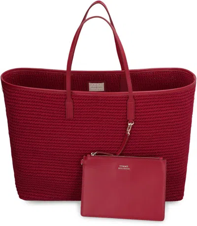 Tommy Hilfiger X Sofia Richie Grainge The Sofia Capsule Leather Tote Bag In Red