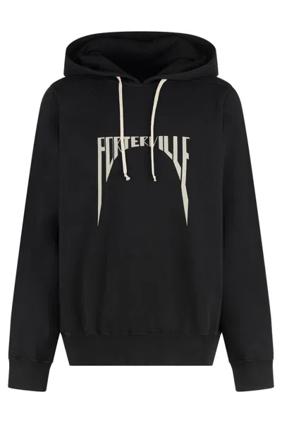 Rick Owens Drkshdw Drkshdw By Rick Owens Oversized Hoodie Black And Milk In Black