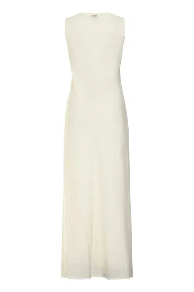 Calvin Klein Tech Texture Bias Ankle Dress In White
