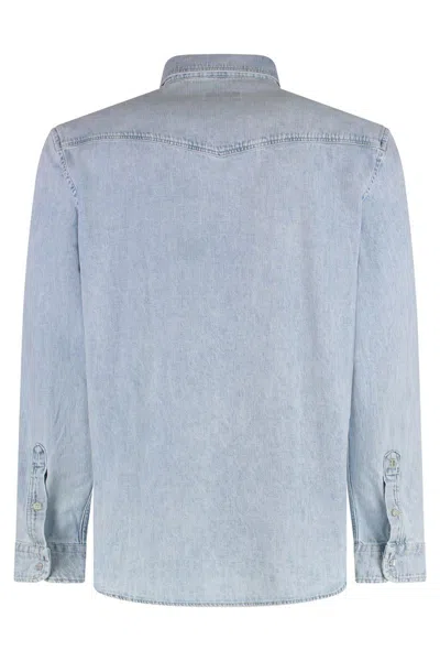 Dondup Denim Shirt In Navy