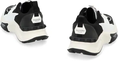 Valentino True Act Leather-trimmed Mesh And Rubber Sneakers In Black