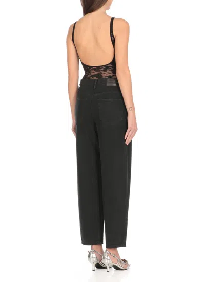 Diesel Camo Lace Bodysuit With Oval D Embroidery In Black
