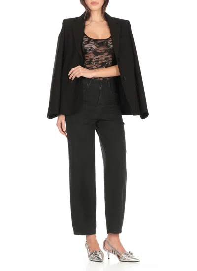 Diesel Camo Lace Bodysuit With Oval D Embroidery In Black