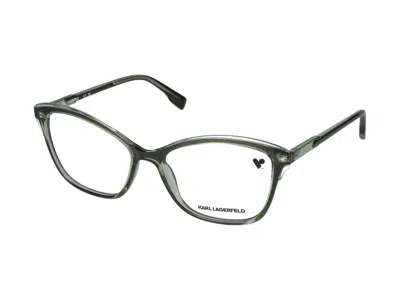Shop Karl Lagerfeld Eyeglasses In Green/light Green