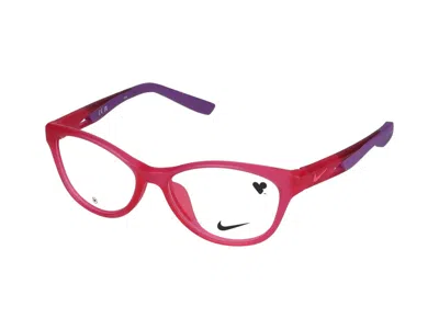Nike Eyeglasses In Matte Bright Pink/purple
