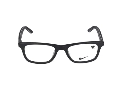 Nike Eyeglasses In Matte Black/pure Platinum