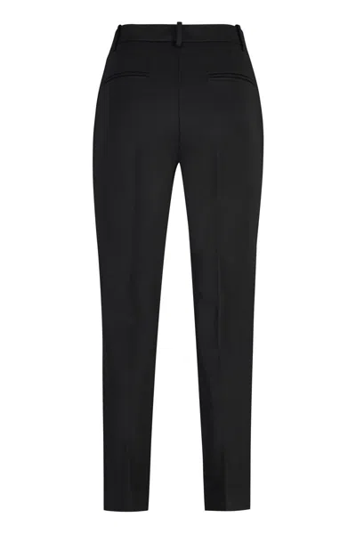 Pinko Bello Cigarette Pants In Milano Stitch In Black