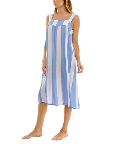 Roudelain Women's Sleeveless Striped Nightgown In Awning Stripe