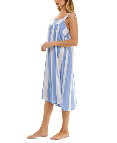 Roudelain Women's Sleeveless Striped Nightgown In Awning Stripe
