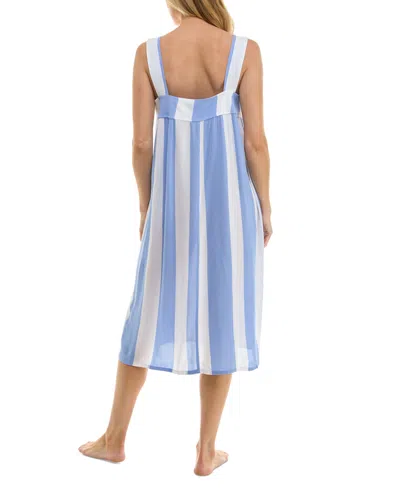 Roudelain Women's Sleeveless Striped Nightgown In Awning Stripe