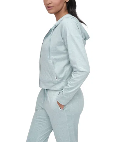 Dkny Sport Women's Spacedye Full-zip Long-sleeve Hoodie In Mineral Spacedye