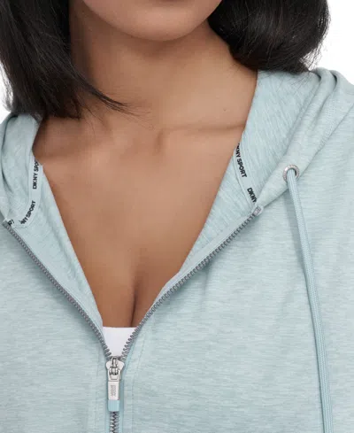 Dkny Sport Women's Spacedye Full-zip Long-sleeve Hoodie In Mineral Spacedye