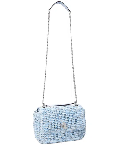Ralph Lauren Woven Sophee Crossbody Bag In Cornflower Blue