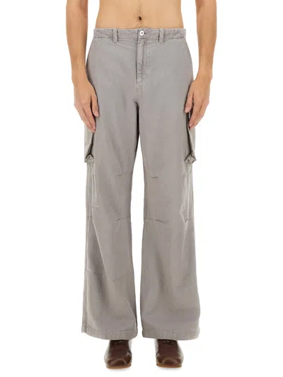 Our Legacy Relaxed Fit Cargo Pants With Wide Legs In Grey