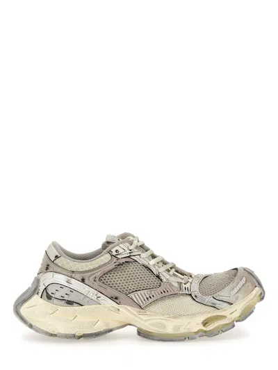 Balenciaga Women Multicolor Synthetic Leather And Mesh Stapler Sneakers In Beige