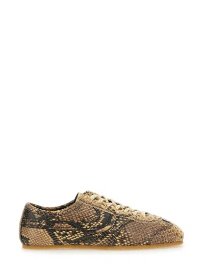 Dries Van Noten Printed Leather Low-top Sneaker In Multicolour