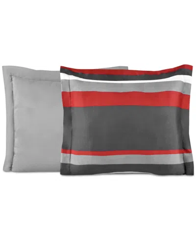 Fairfield Square Collection Austin Stripe/solid Reversible 8 Pc. Comforter Set, Exclusively At Macy's In Red