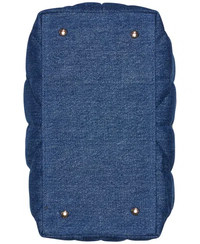 Karl Lagerfeld Voyage Medium Quilted Denim Tote In Washed Denim