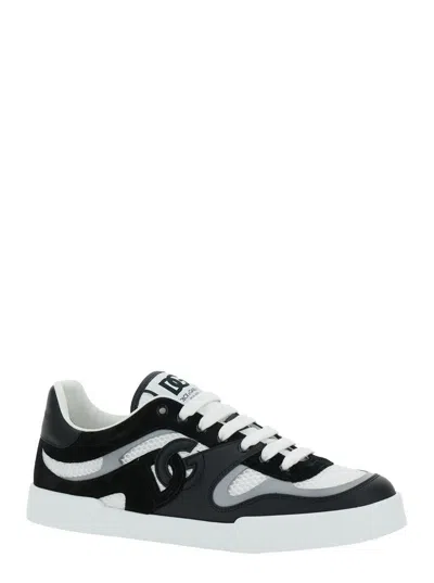 Dolce & Gabbana Portofino Light Low-top Mesh And Leather Sneakers In White