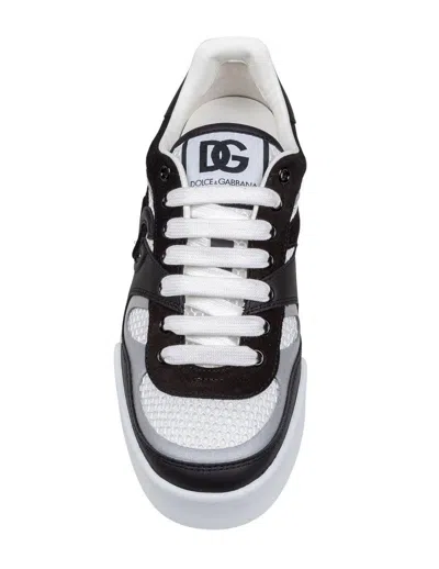 Dolce & Gabbana Portofino Light Low-top Mesh And Leather Sneakers In White