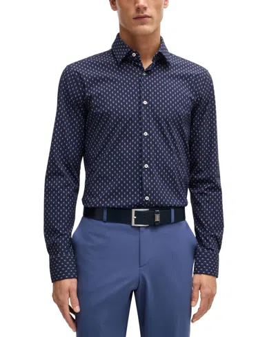 Hugo Boss Boss Roan Kent Button-up Shirt In Navy