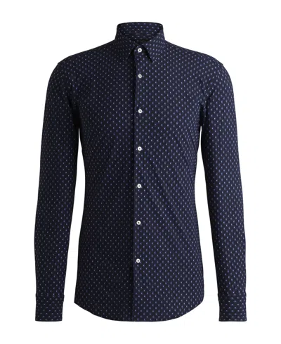 Hugo Boss Boss Roan Kent Button-up Shirt In Navy