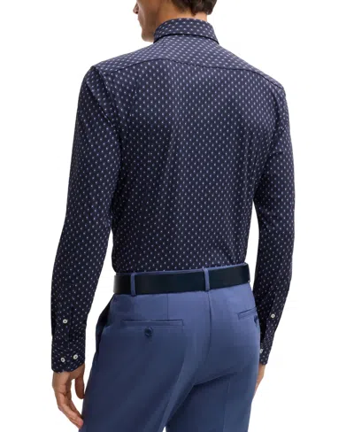 Hugo Boss Boss Roan Kent Button-up Shirt In Navy