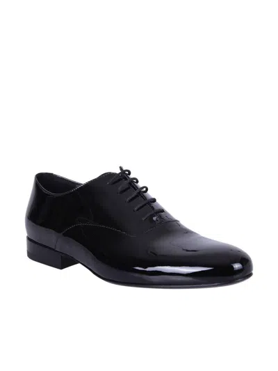 Valentino Round Toe Oxford Lace-up Shoes In Black