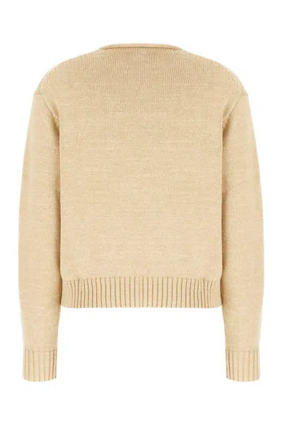Polo Ralph Lauren Bear Polo Shirt With Rolled Collar In Beige