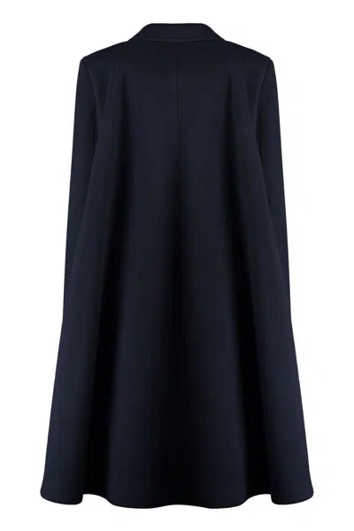 Bottega Veneta Caped Wool And Cashmere Coat In Black