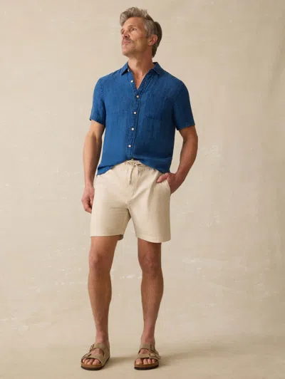 Faherty Essential Drawstring Short In Stone