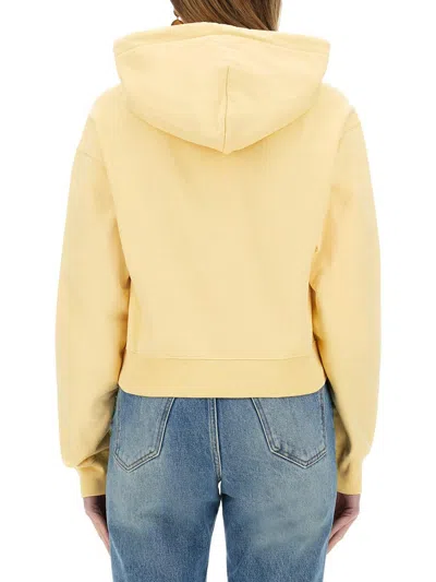 Jacquemus "the Sweatshirt" With Grosgrain Hood In Yellow