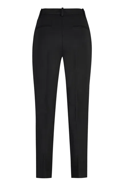 Pinko Bello Cigarette Pants In Milano Stitch In Black