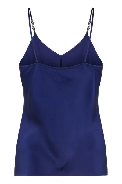 Max Mara Studio Afelio Satin Tank Top In Blue