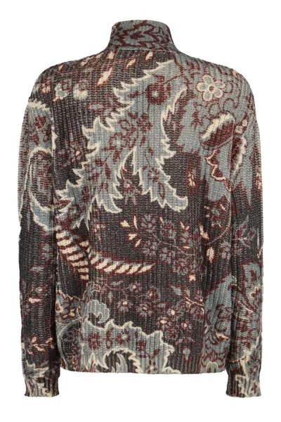Etro Wool Turtleneck Sweater In Grey