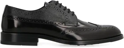 Tod's Lace-up Leather Brogues In Black