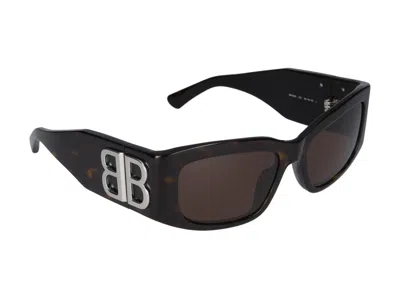 Balenciaga Grey Rectangular Ladies Sunglasses Bb0321s 001 57 In Havana Havana Brown