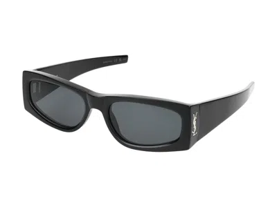Saint Laurent Eyewear Rectangular Frame Sunglasses In Black Black Black